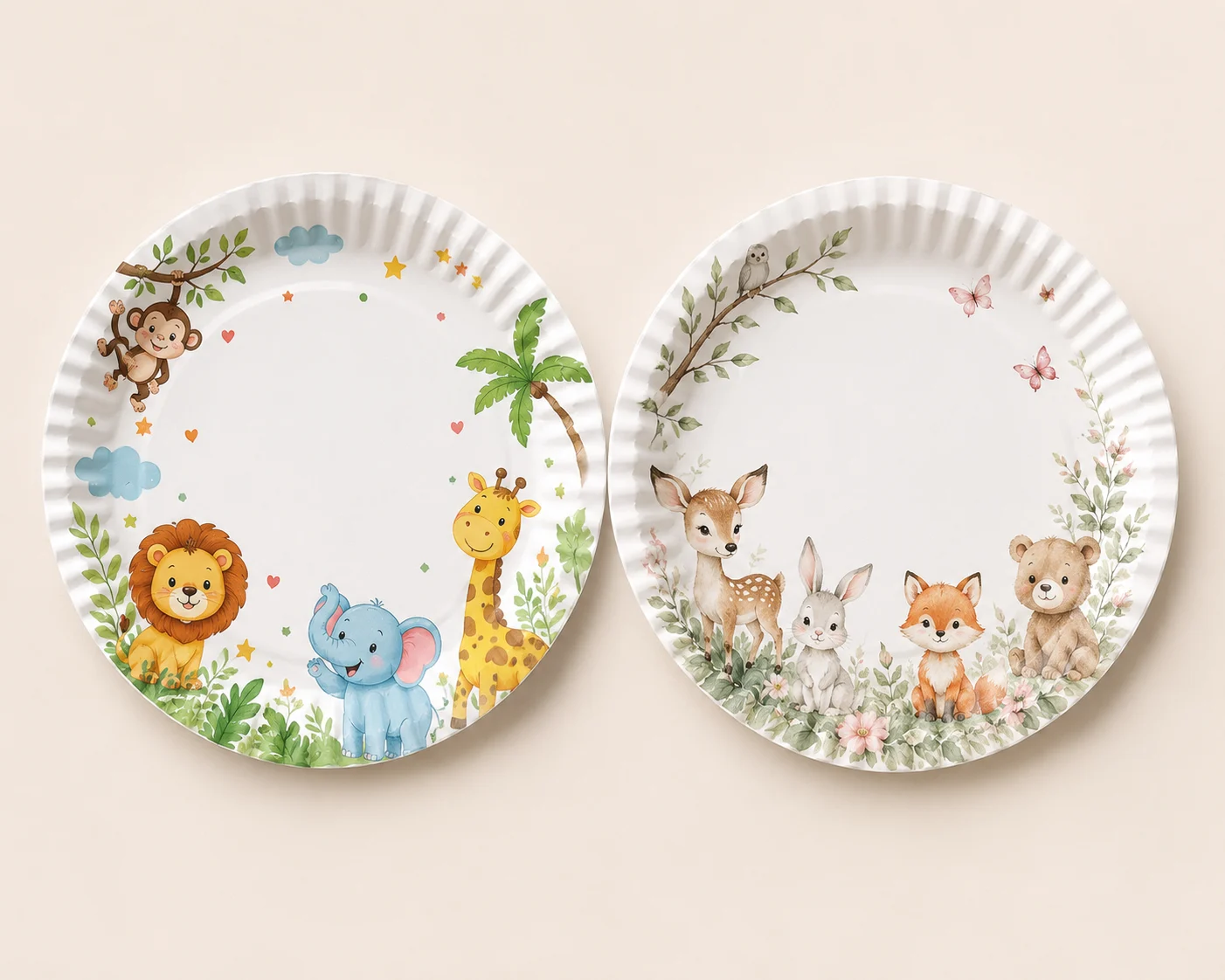Printed disposable thalis with animal designs